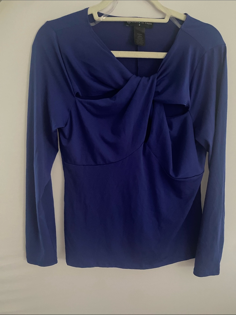Fashion to Figure Cobalt Blue Twist-Front Long Sleeve Top
